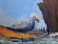"Snack at the Groynes" Original Oil Painting 2025